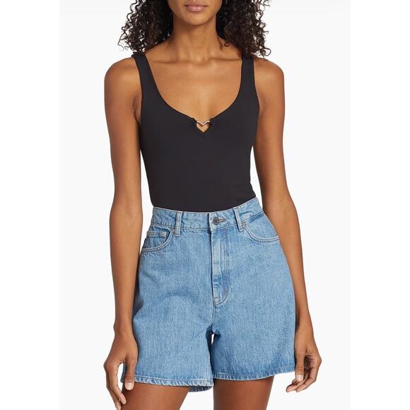 Cami NYC Tayma Heart Bodysuit in Black - M - Picture 2 of 8